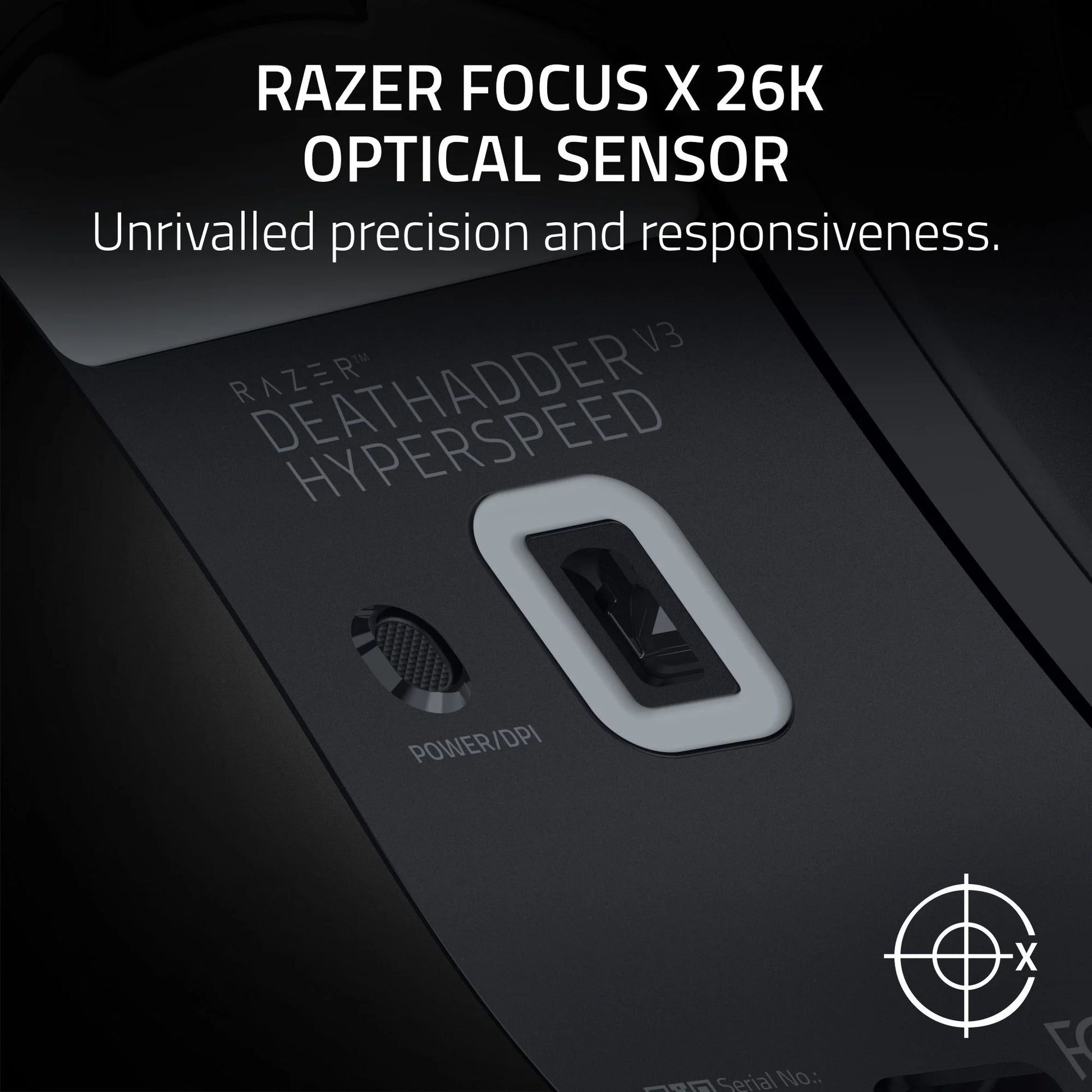 Deathadder V3 Hyperspeed Optical USB Wireless Gaming Mouse, Black